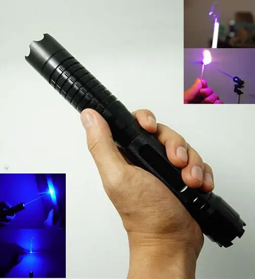 

Strong power military 450nm 200000m blue laser pointer light smoke ignition wicked lazer torch with 5 star caps free shipping
