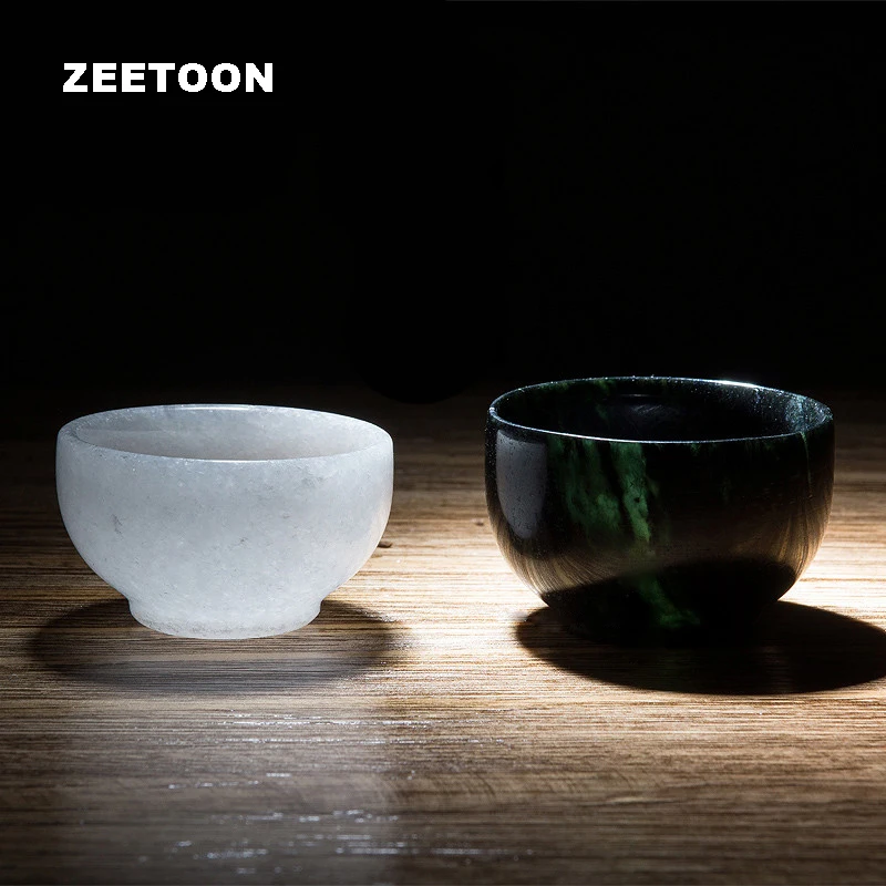 

30cc Japanese Style Boutique Natural Jade Master Cup Teacup Kung Fu Tea Sets Tea Bowl Suet White Jade Stone Cup Home Decoration