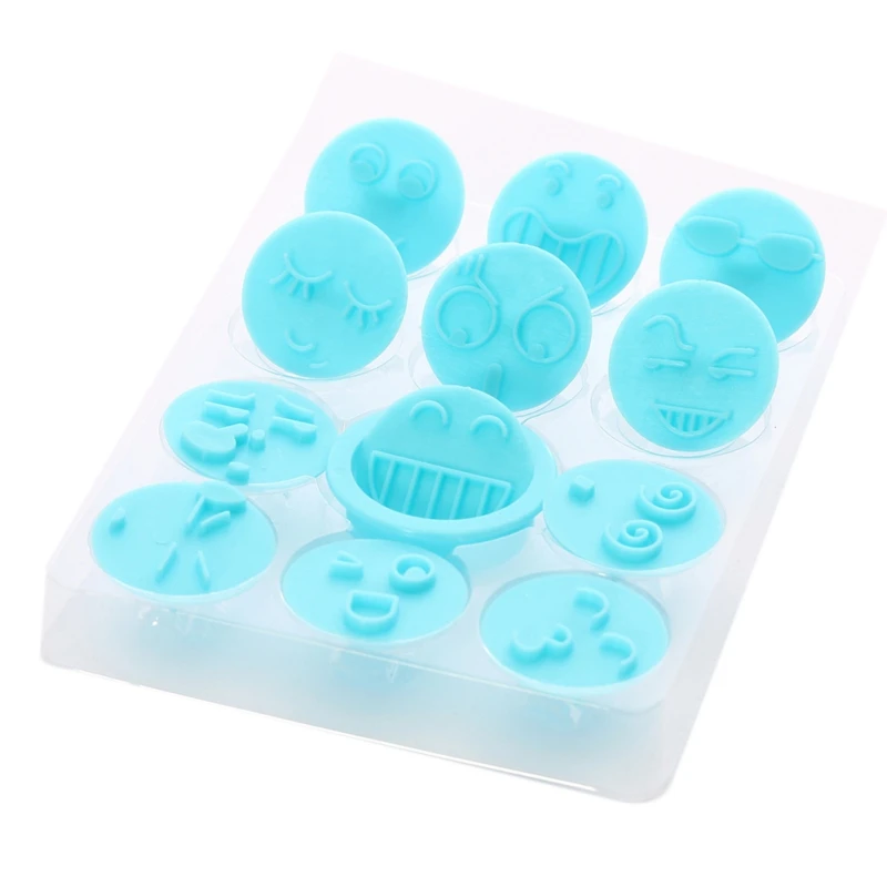 

12pcs Emoji Pattern fondant Mold tools bakeware Household Kitchen Mold DIY Handmade Cake Baking Tool Baking Pastry Tools