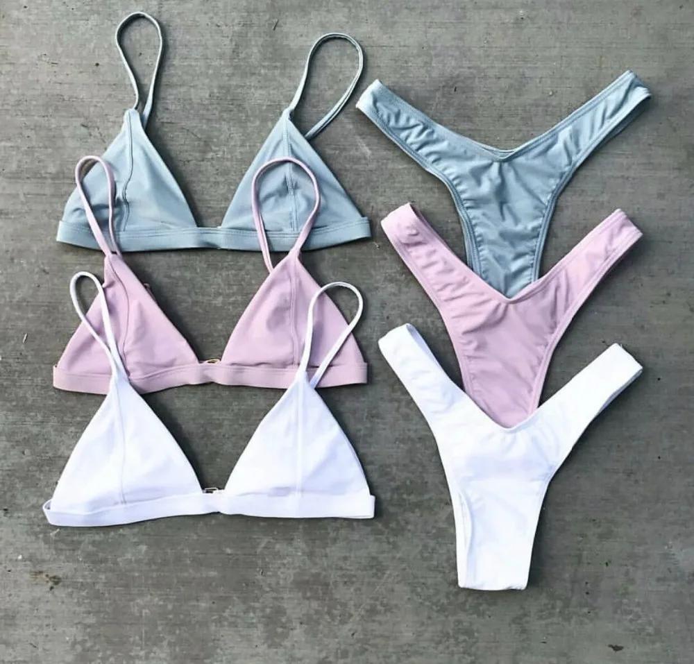 ZTVitality Swimsuit 2018 Hot Sale Solid Bikinis Women High Leg Sexy