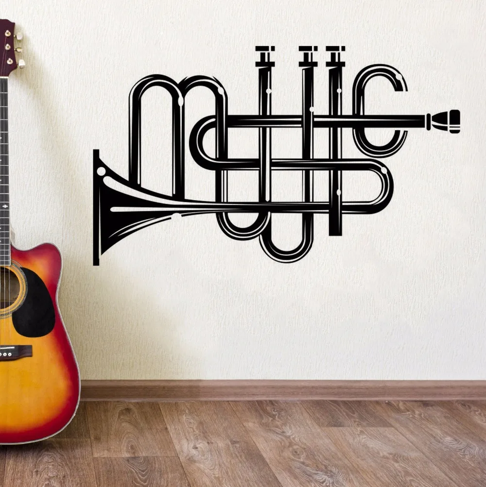 Music Instrument Wall Sticker Music Typography Wall Art Mural Music