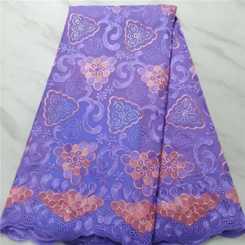 

2019 Latest 100% Cotton Voile Lace Swiss Lace High Quality Swiss Voile Laces in Switzerland With Stones For Women Dress