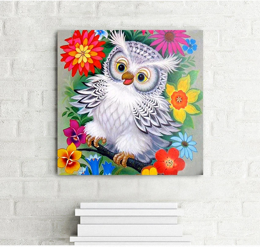ARMYQZ Full Round Drill 5D DIY Diamond Painting &quotFlower &amp owl&quot 3D Embroidery Cross Stitch Mosaic Rhinestone Home Decor Gift FJ66 | Дом