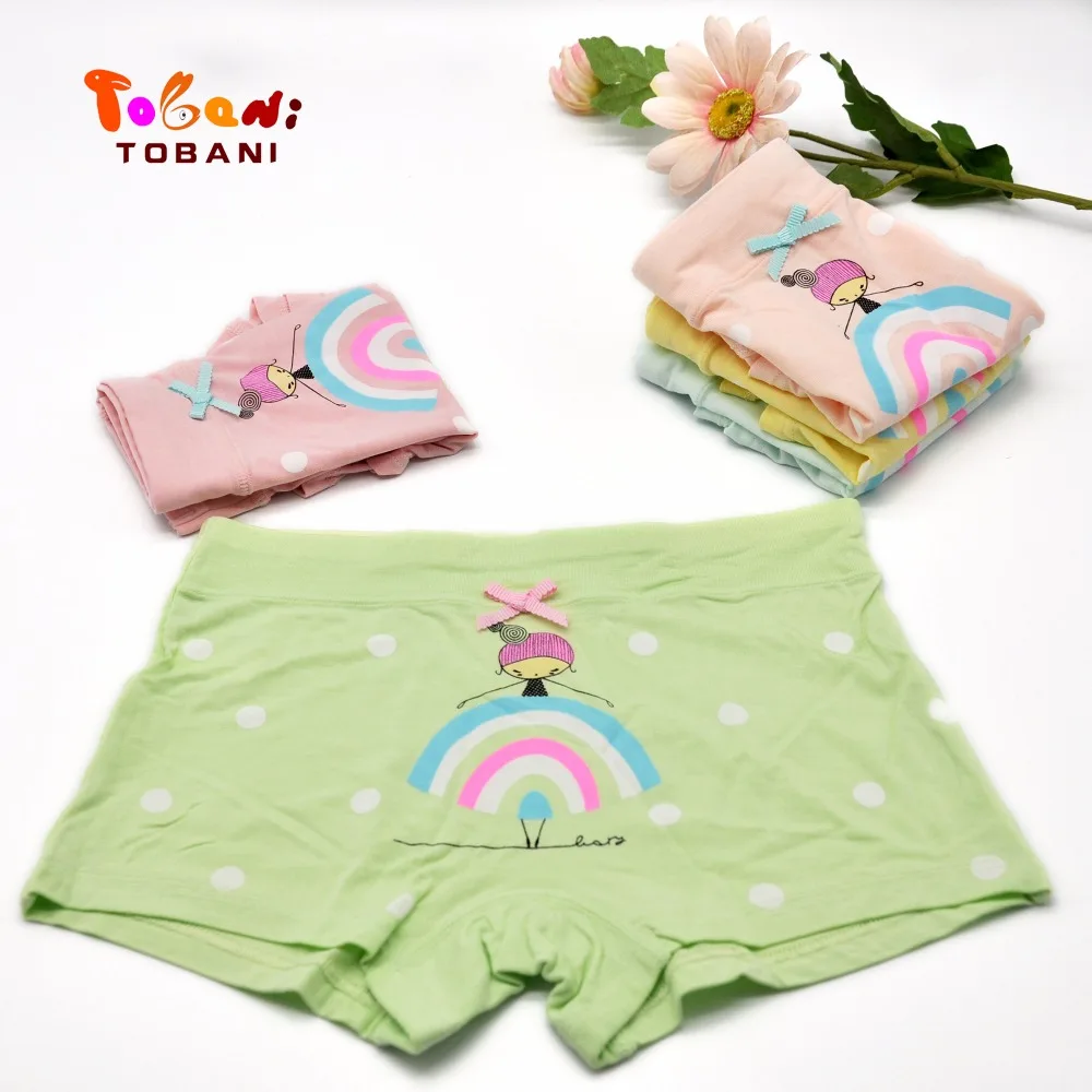 5pcs girls underwear modal briefs rainbow pattern children kids Baby Panties female cartoon baby