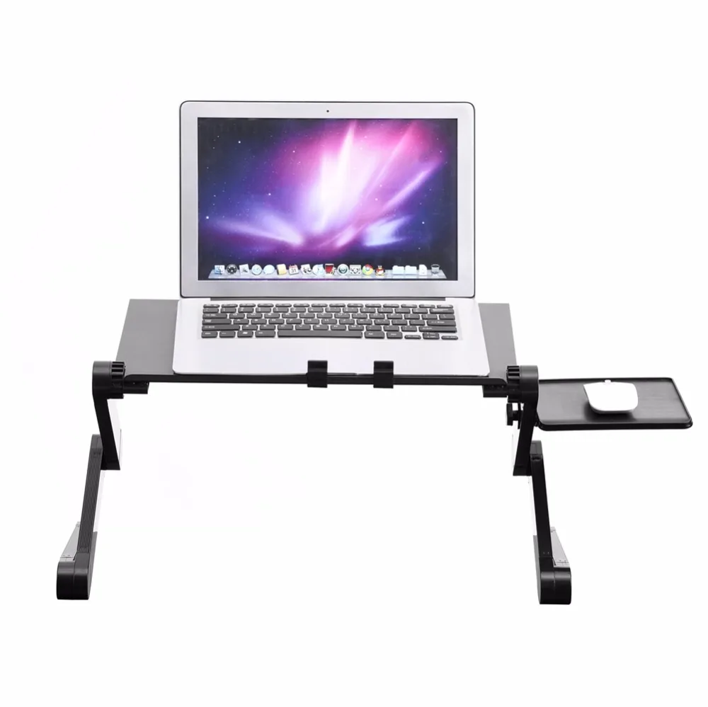 

360 Degree Adjustable Foldable Laptop Desk Table Stand Holder with Cooling Dual Fan and Mouse Board