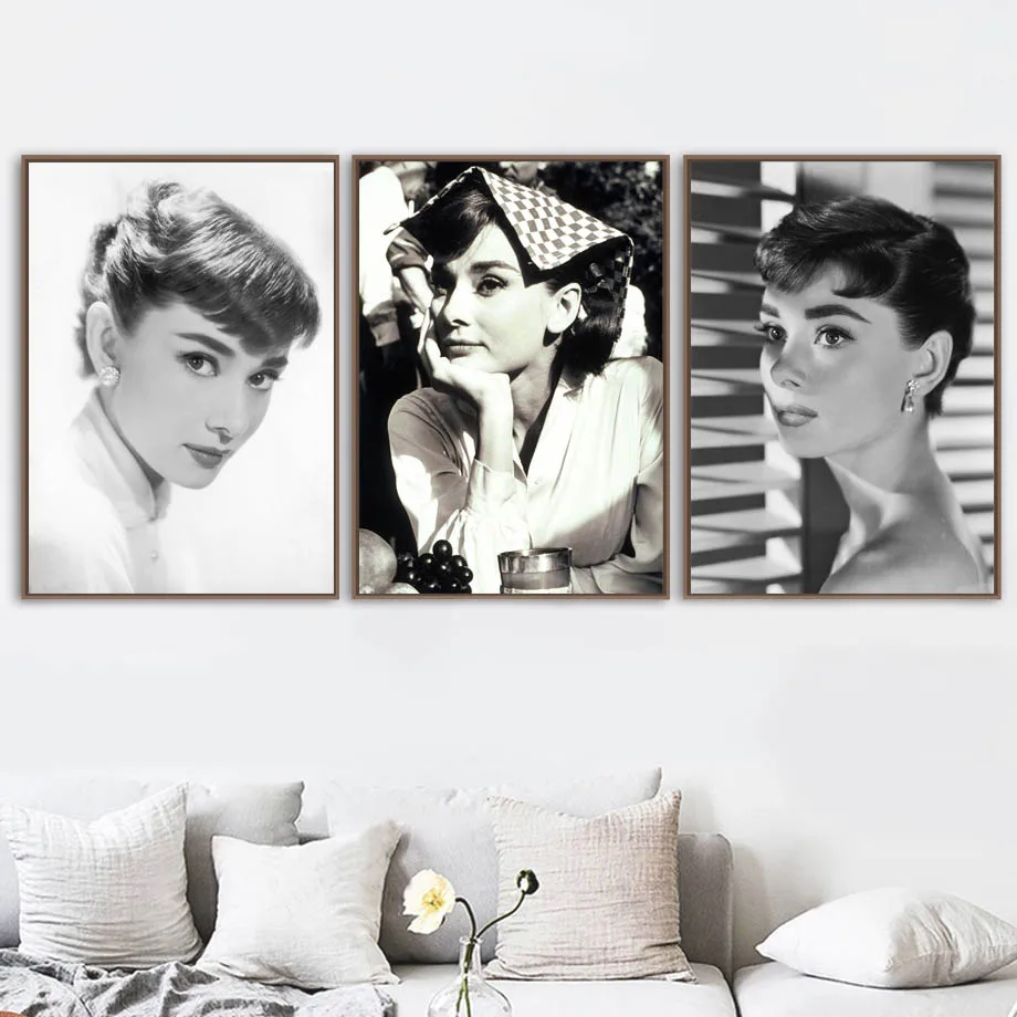 

Audrey Hepburn Wall Art Canvas Painting Vintage Photo Nordic Posters And Prints Black White Wall Pictures For Living Room Decor