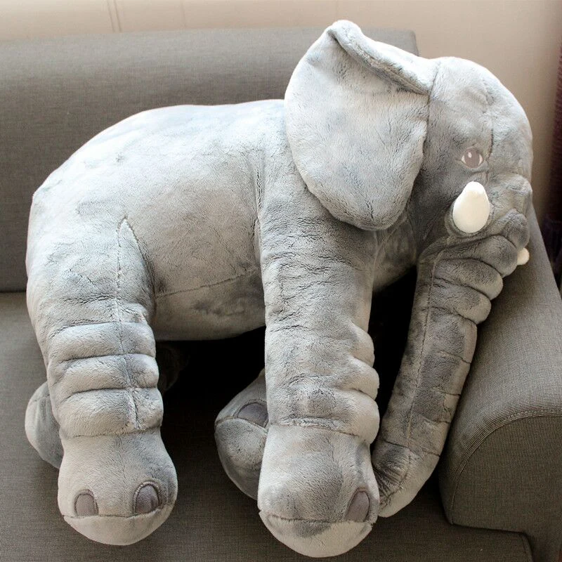 60cm 80cm Height Kawaii Plush Elephant Doll Toy Kids Sleeping Back Cushion Cute Stuffed Elephant Baby Accompany Doll Xmas Gift 2