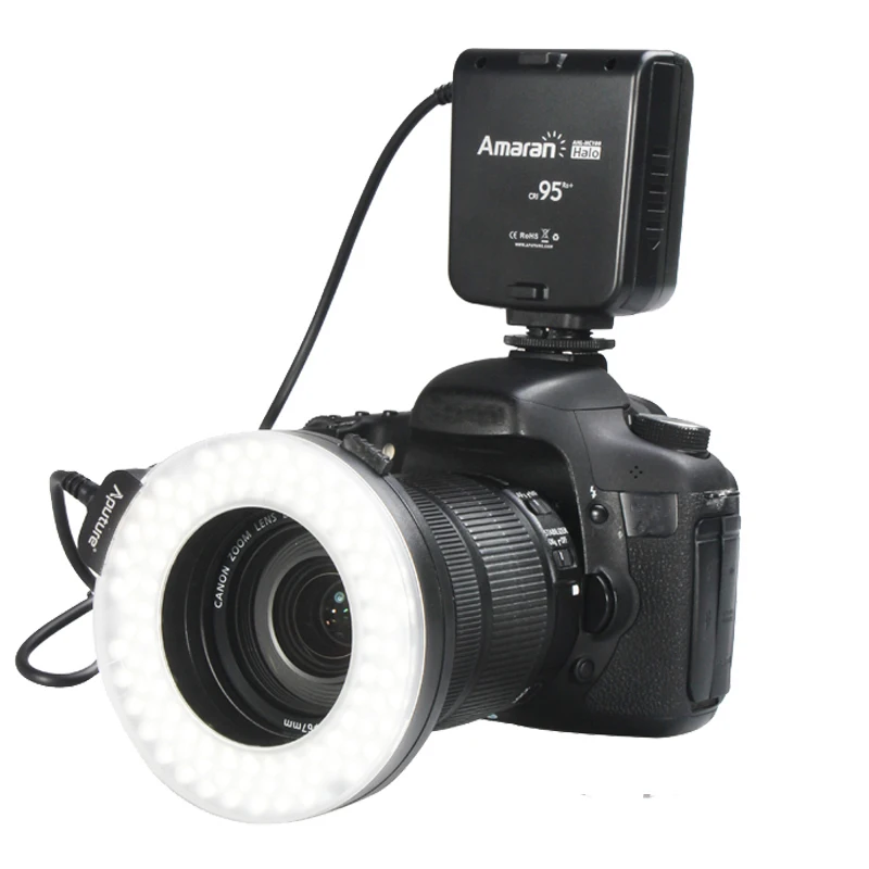 Aputure-HC100-CRI-95-Amaran-Halo-LED-Macro-Ring-Flash-light-For-Canon-EOS-7D-6D