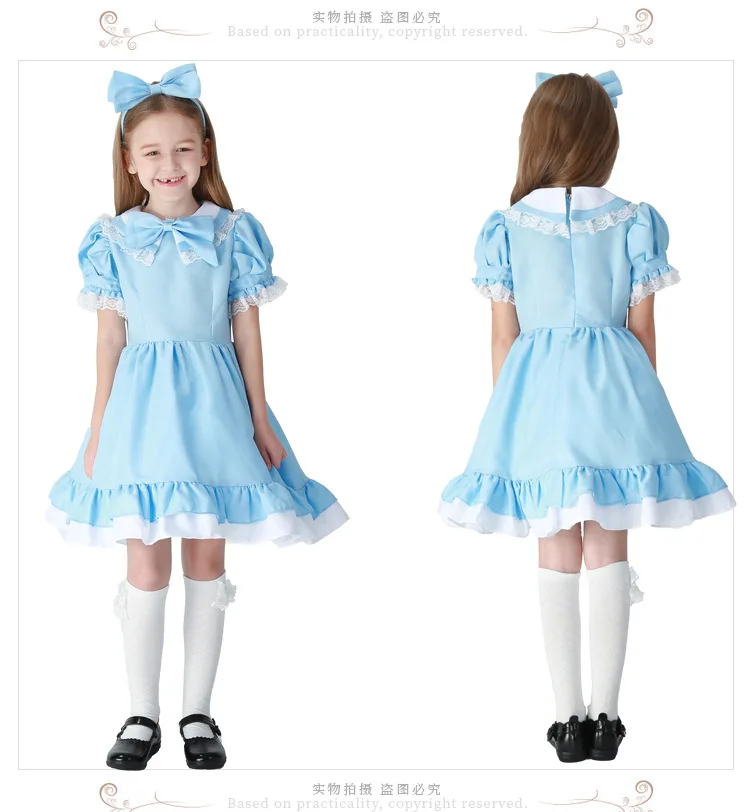 Алиса в стране чудес; маскарадное платье для взрослых и женщин; костюм горничной лолиты; маскарадный комплект одежды для детей; платье на Хэллоуин для девочек