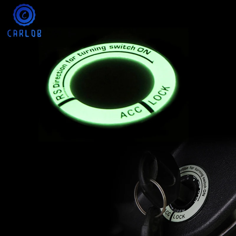 

CARLOB 3D Car Styling Glow Key Ring Hole Sticker Luminous Ignition Switch Cover Motorcycle Decal Circle Light Decoration