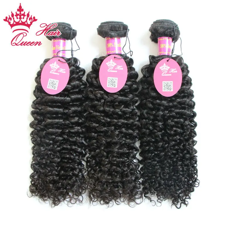 

Queen Hair Brazilian Virgin Curly Human Hair Wave 3Pcs/Lot 100% Unprocessed Jerry Curly Virgin Hair Weaves Brazilian Hair
