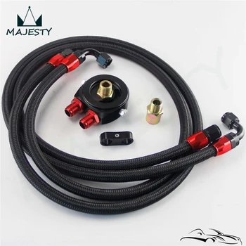 

Universal AN8 Oil Cooler Fiting for Universal Cars 8-AN Aluminum Oil Cooler Sandwich Plate Adapter + Oil line kit