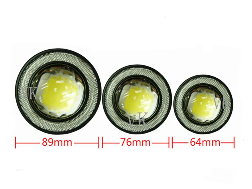 

2pcs/lot Universal 2.5/3/3.5 inch Led COB Fog Lamp Car Auto Fog Angel eyes light with Lens DC12V-24V any car can use