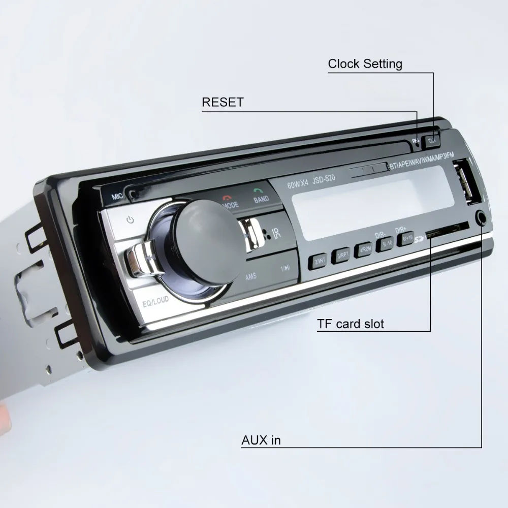 Viecar Цифровой Bluetooth Автомобильный mp3 плеер/FM радио стерео аудио Музыка USB/SD с в тире слот AUX вход