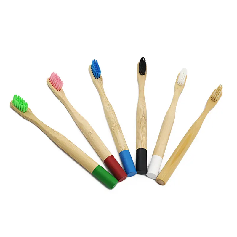 Eco friendly Wood Toothbrush Bamboo Handle Colorful Soft Brush Use With