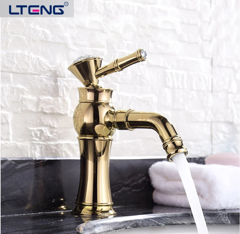 

LTENG bathroom basin faucet bathroom European style faucet Hot and cold water tap Copper Under counter faucet Free shipping