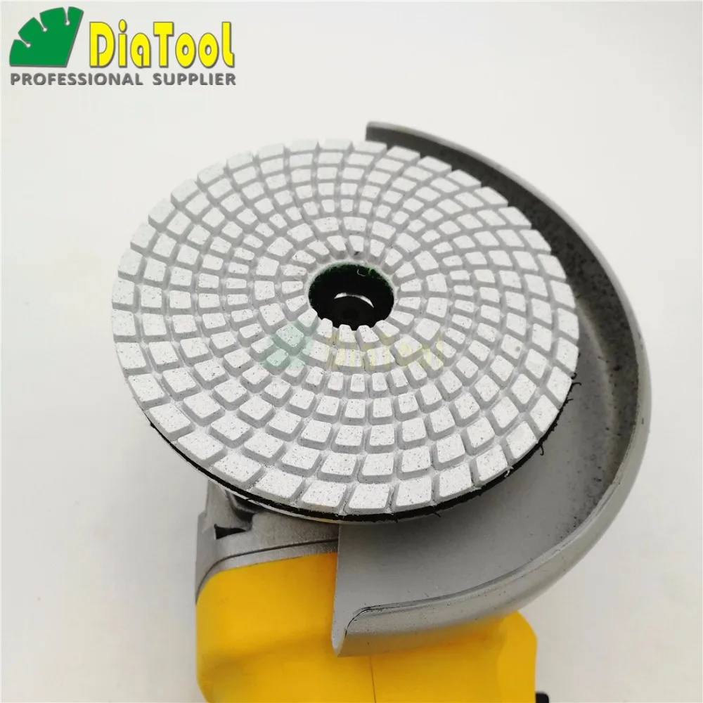10pcs white buff Diamond flexible Wet polishing pad for granite, marble and ceramic, Spiral type Dia 100mm/4" Free shipping
