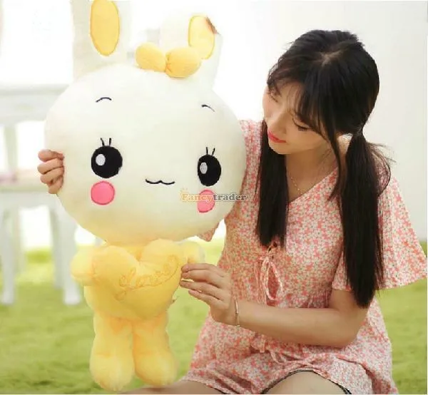 Fancytrader 35'' 90cm Giant Lovely Plush Soft Stuffed Cute Dress Heart Rabbit Bunny, 2 Colors, Free Shipping FT50883 (1)
