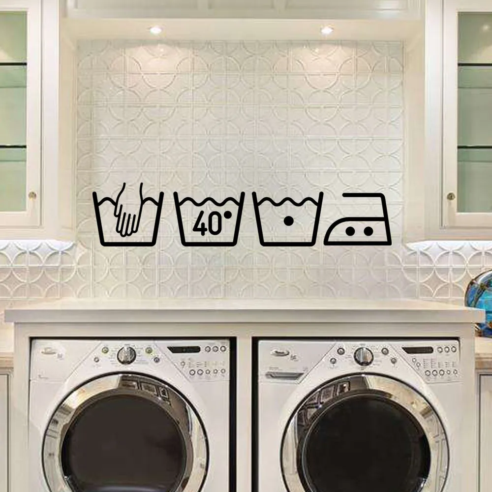 

2019 Hot Sale 3D Washing Machine Removable Art Vinyl Mural Home Room Decor Wall Stickers On the Wall For Laundry Rooms muraux