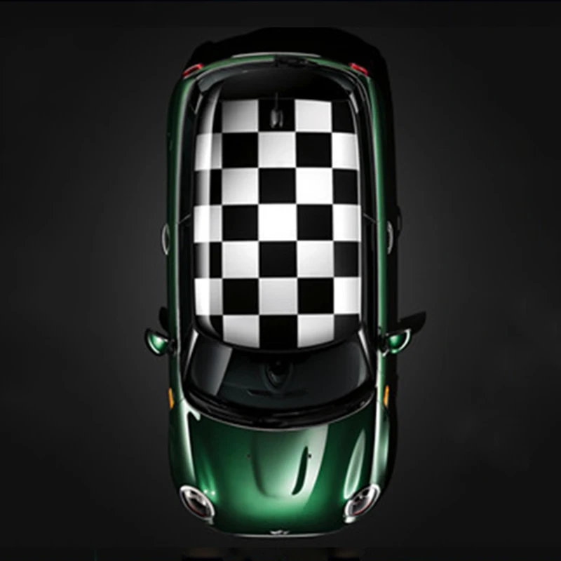 1 шт. Юнион Джек автомобиль KK полная крыша наклейка авто крыша отделка наклейки украшения Ремонт для MINI Cooper S One d JCW F56 автомобильные аксессуары - Название цвета: Checker
