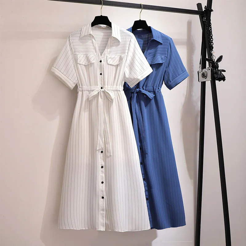 Летнее женское платье размера плюс, обхват груди 146 см, 5XL, 6XL, 7XL, 8XL, 9XL, женское платье синего и белого цветов