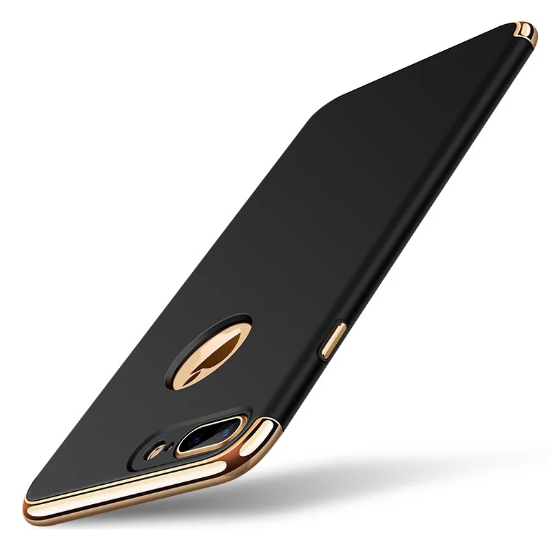 

3 in 1 Electroplate Frame Matte Metal Texture Hard PC Phone Back Case For iPhone XS MAX XR 8 7 6S Plus Matte Cover Fundas Coque