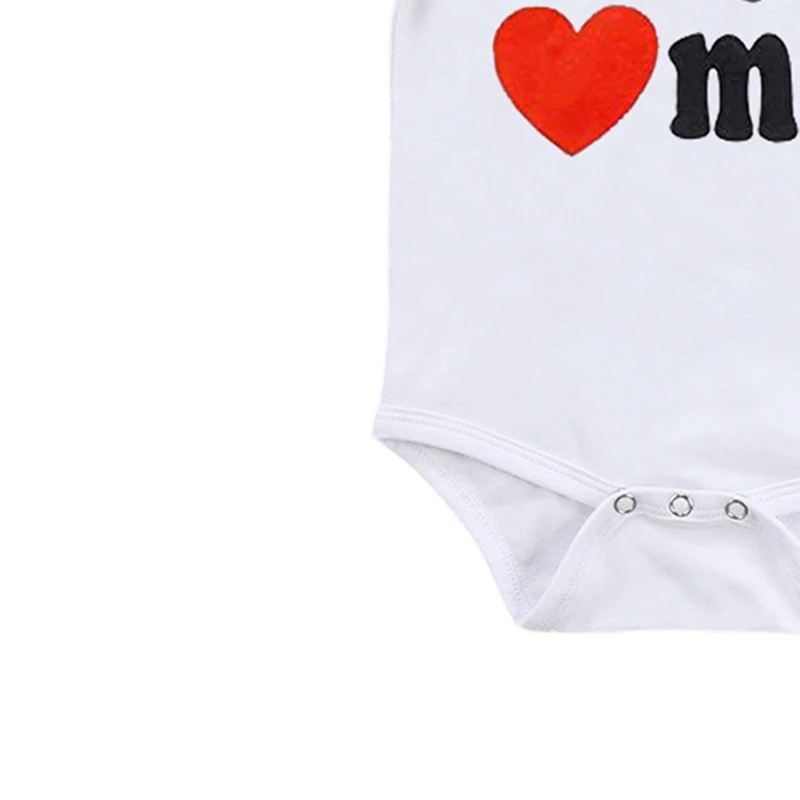Одежда для новорожденных с коротким рукавом из 100% хлопка надписью I Love Papa Me