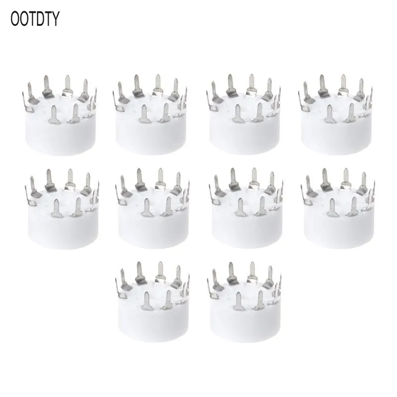 

10pcs 9-pin Outlet Electronic Tube Ceramic Sockets Gold Plated Tube Holder Audio Accessories