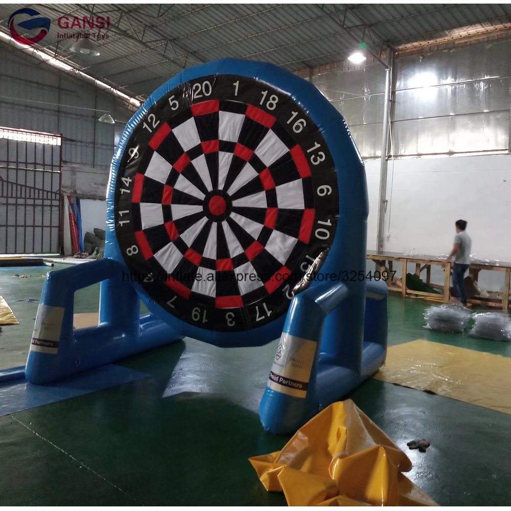 Double sided soccer darts game inflatable foot darts for sale,0.9 MM