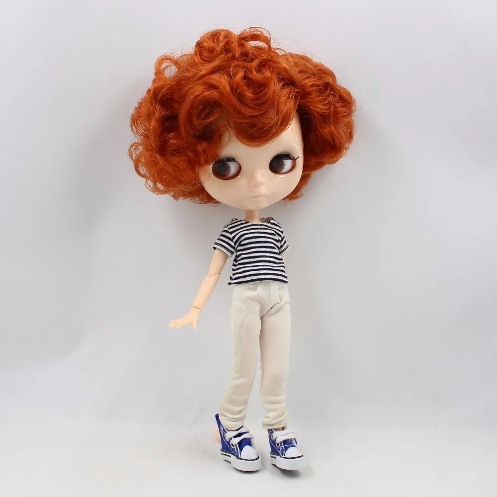 Ледяная кукла DBS Blyth 1/6 bjd для мальчика белая кожа короткий красный коричневый