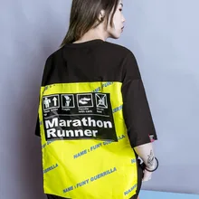 Лето стиль оригинальная волна карта, задняя крышка письмо, хип-хоп пара пять sub рукава футболка BF футболки