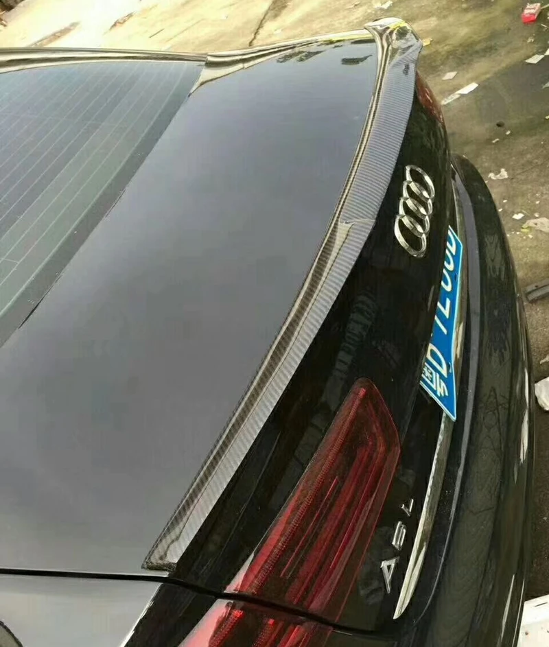 Для Audi A6 C7 спойлер 2012- высокое качество карбоновое волокно задний багажник на крышу спойлер крыло автомобиля Стайлинг