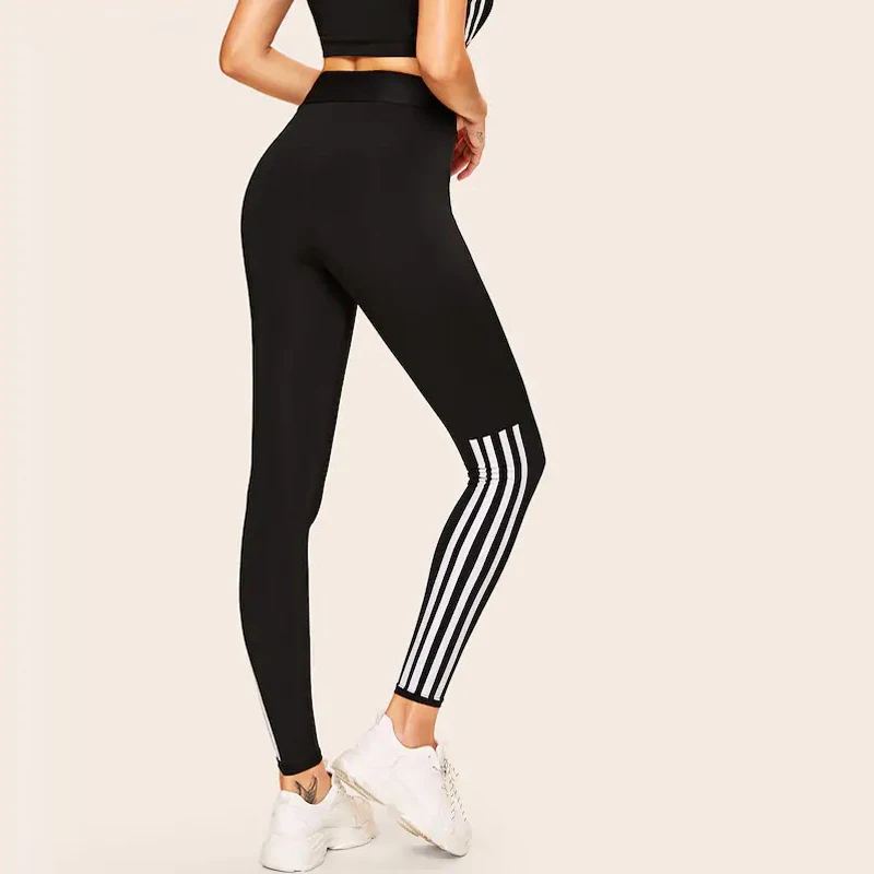 

Women Yoga Leggings Pants Sport Gym Legging for Fitness Side Stripe Sportswear Tight Woman Running Workout High Waist Legging