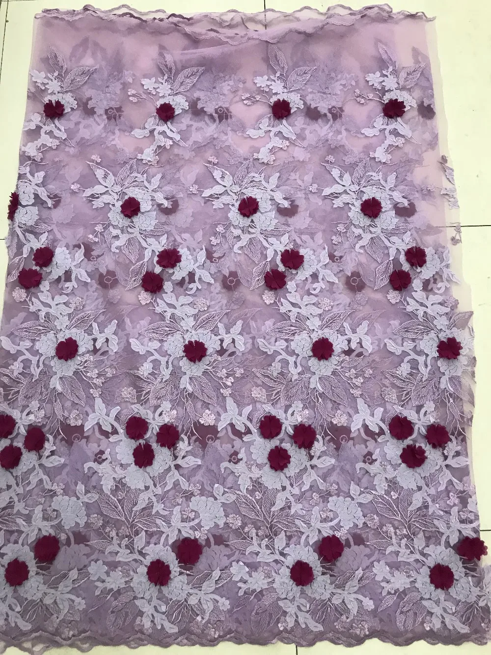 

Latest African Laces 2018 Embroidery 3D Flower Fabric High Quality Nigerian LACE Fabrics For Wedding