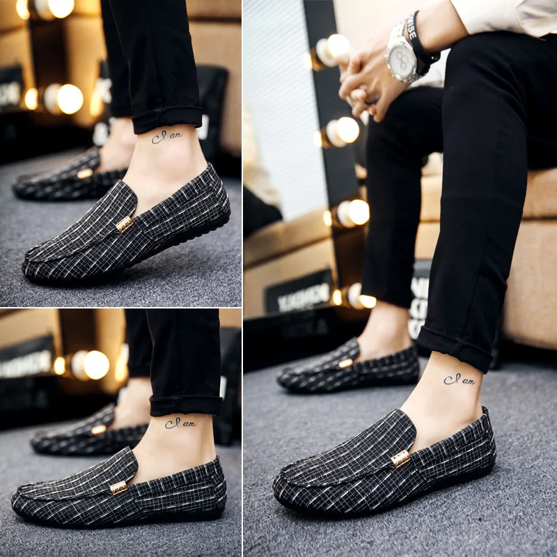 

2019 Summer Casual Men Shoes Fashion Men Peas Shoes Canvas Business Casual Flat Heel Light Sneaker Male Zapatillas Hombre HC-021