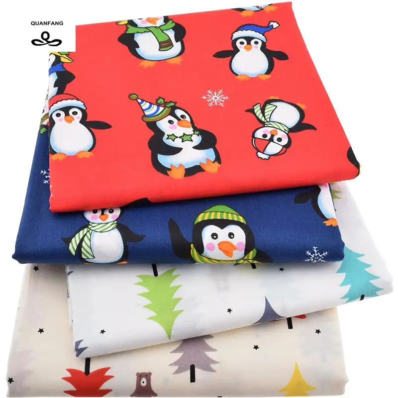 QUANFANG твиловая, хлопковая ткань для Лоскутной Ткани с героями мультфильмов ручной работы DIY шитье ребенка и листовой материал полуметр