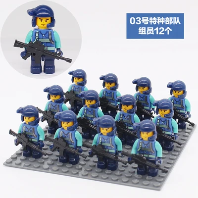 Миниатюрный игрушечный пистолет, Военная серия, вставные строительные блоки, сборное оружие солдата полка, Взрывобезопасное полицейское оружие, подарок - Цвет: 4