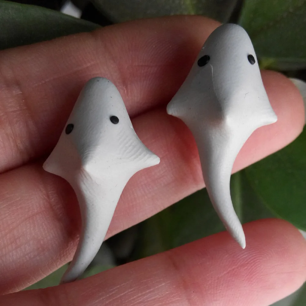 Handmade Polymer Clay Shark Stud Earrings For Women Fashion Animal 