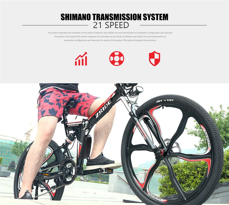 Flash Deal 26inch electric bicycle 21 speed mountain bike assisted ebike folding frame li-ion battery powerful motor 80km range electricty 13