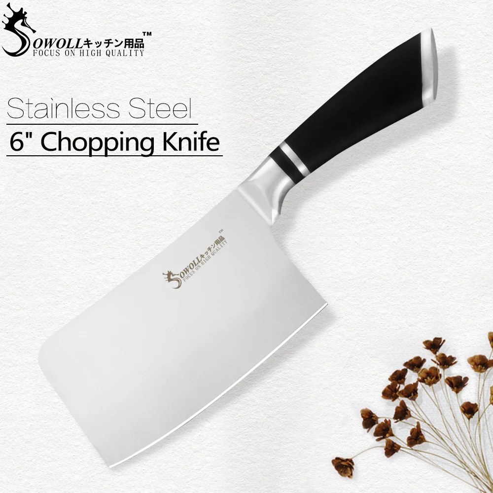 

SOWOLL 6 Inch Chopping Knife Stainless Steel Kitchen Knives With Ergonomic Handle Cutlery Tool Chef Slicing Knife Cooking Knives