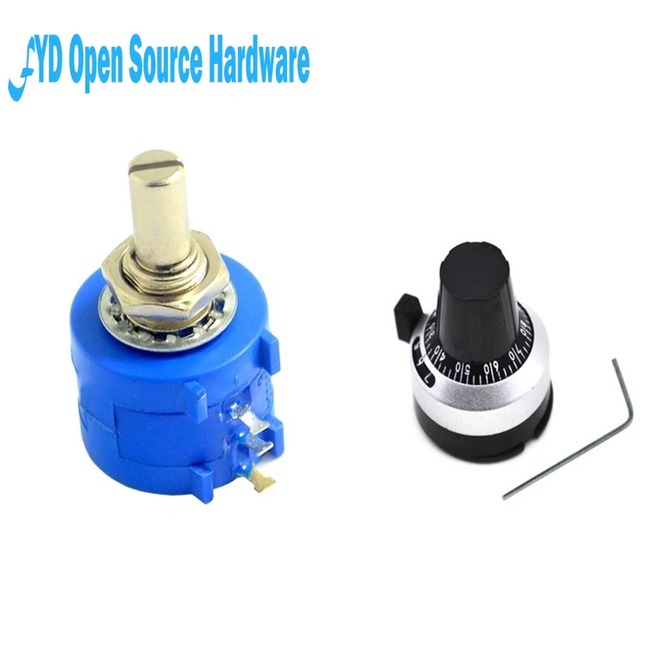

1pcs 3590s precision multi- turn potentiometer 100K + knob scale knob with locking
