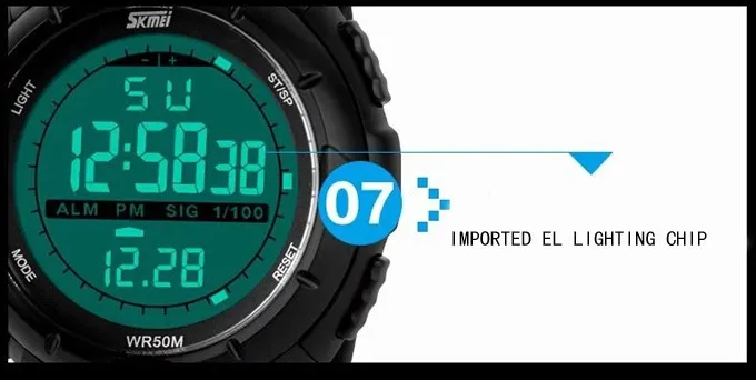 Новые Skmei Брендовые мужские светодиодные цифровые армейские часы, 50 м спортивные часы для дайвинга и плавания, модные наручные часы
