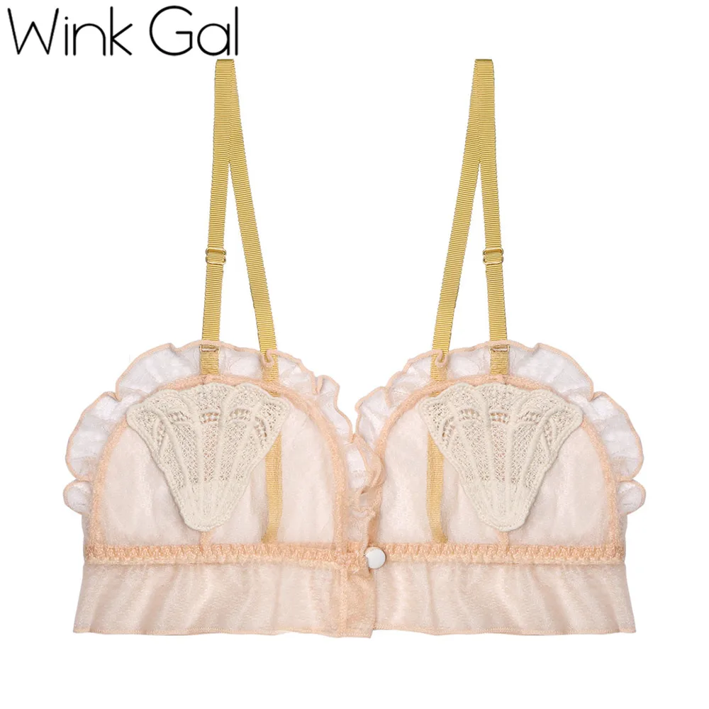 Wink Gal 2018 сексуальный женский бюстгальтер без косточек с оборками милый сетчатый