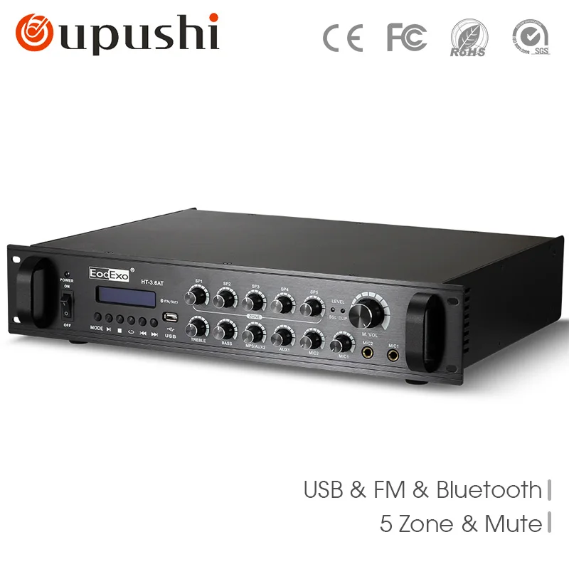 250W 5 zone control Professional power amplifier with usb