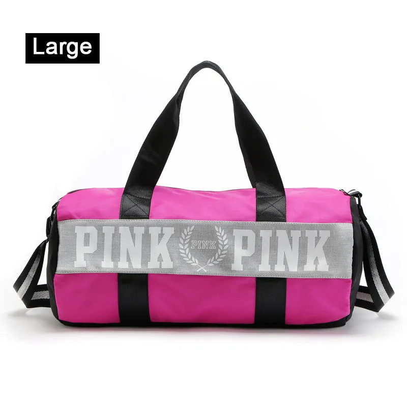 Pink/gray/black Women Men Gym Bag Fitness Shoulder Gird Strip Travel Bag Outdoor Yoga Bag With Shoes Storage Sac De Sport - Цвет: Rose red Large