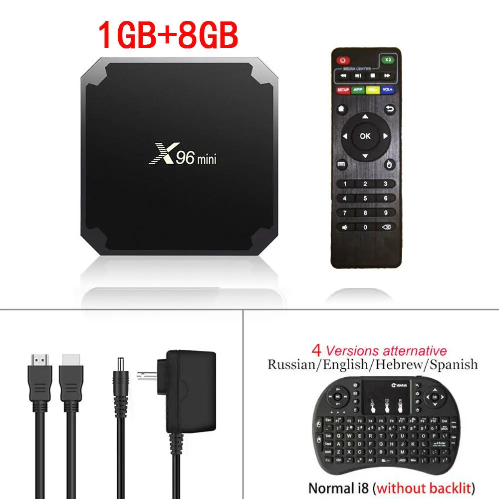 X96 Мини Android tv BOX 2G/16G Amlogic S905W 1G/8G четырехъядерный 2,4G WiFi X96mini смарт-приставка Android 7,1 4K медиаплеер - Цвет: 1G8G Normal i8