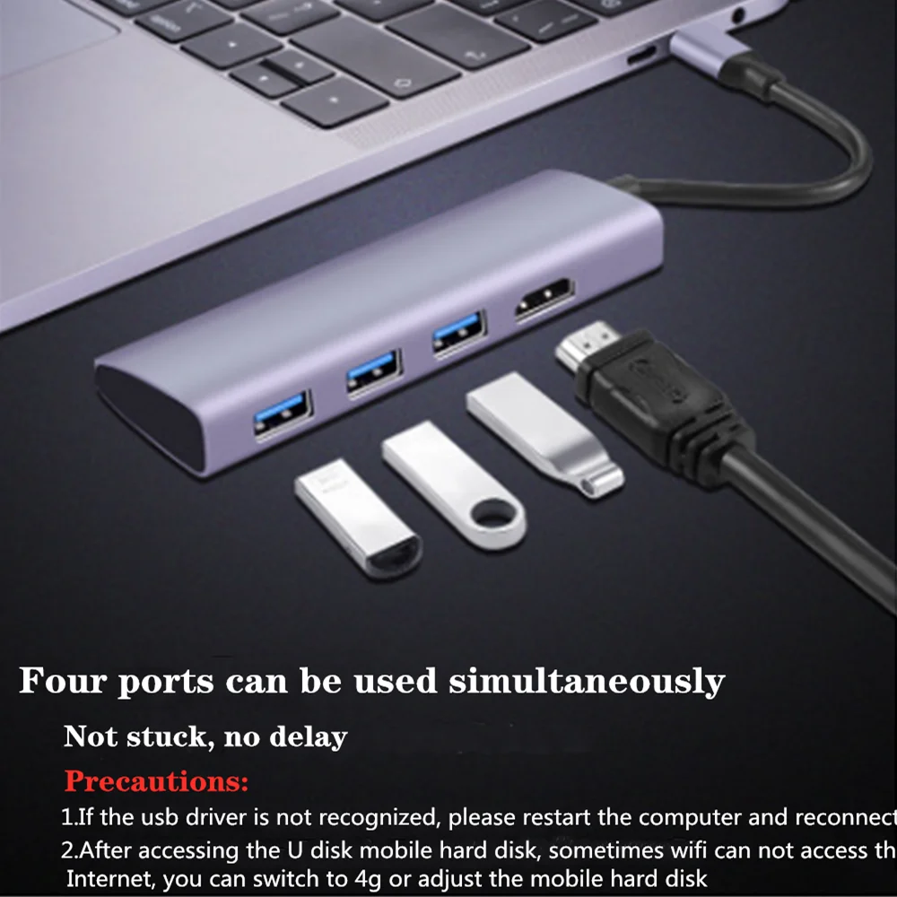 Thunderbolt 3 USB C концентратор USB-C type c до 3,0 концентратор HDMI конвертер hdmi адаптер для MacBook huawei mate 20 Pro type c usb-хаб