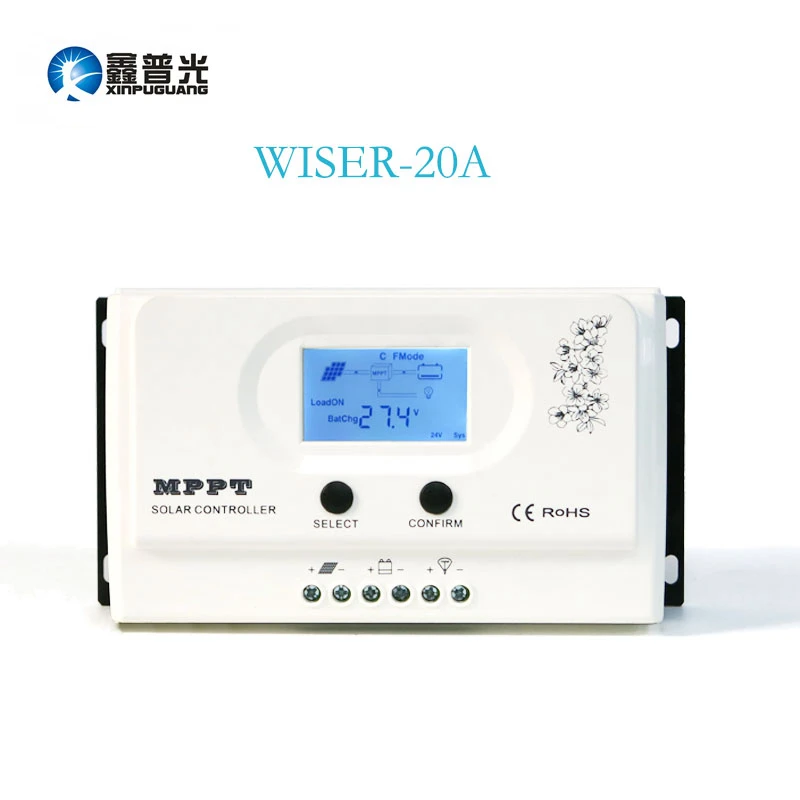 

Xinpuguang 20A 12v 24v Solar Controller MPPT System Kit Solar Panel Battery Light Charger LED Display With Dual USB 5V Regulator
