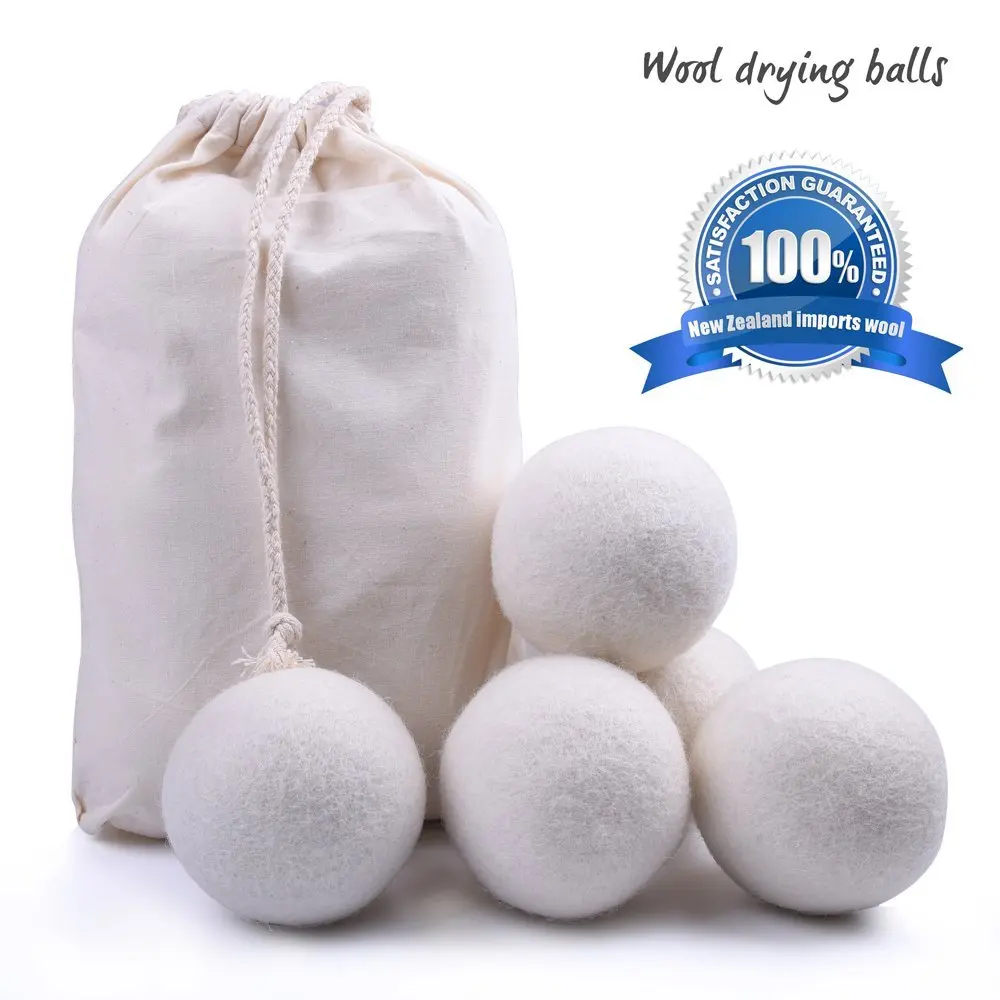 6Pcs/lot 7.5CM Premium Wool Dryer Balls Laundry Balls Eco Friendly 100