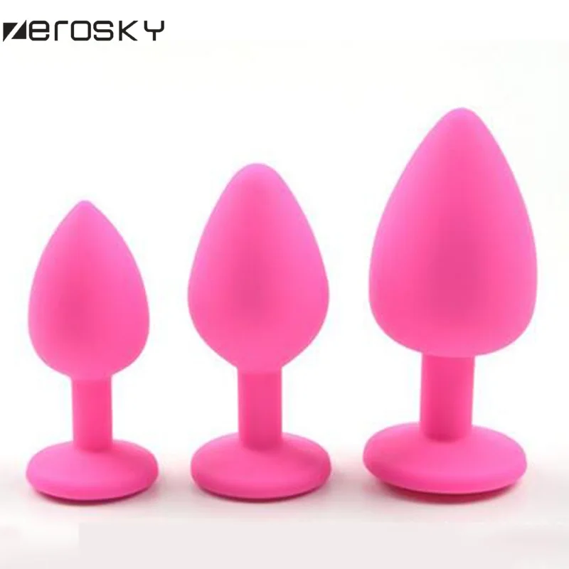 Zerosky Silicone Rose Butt Plug Anal Trainer Set Sex Toy For Men Women Products 3 Sizes |